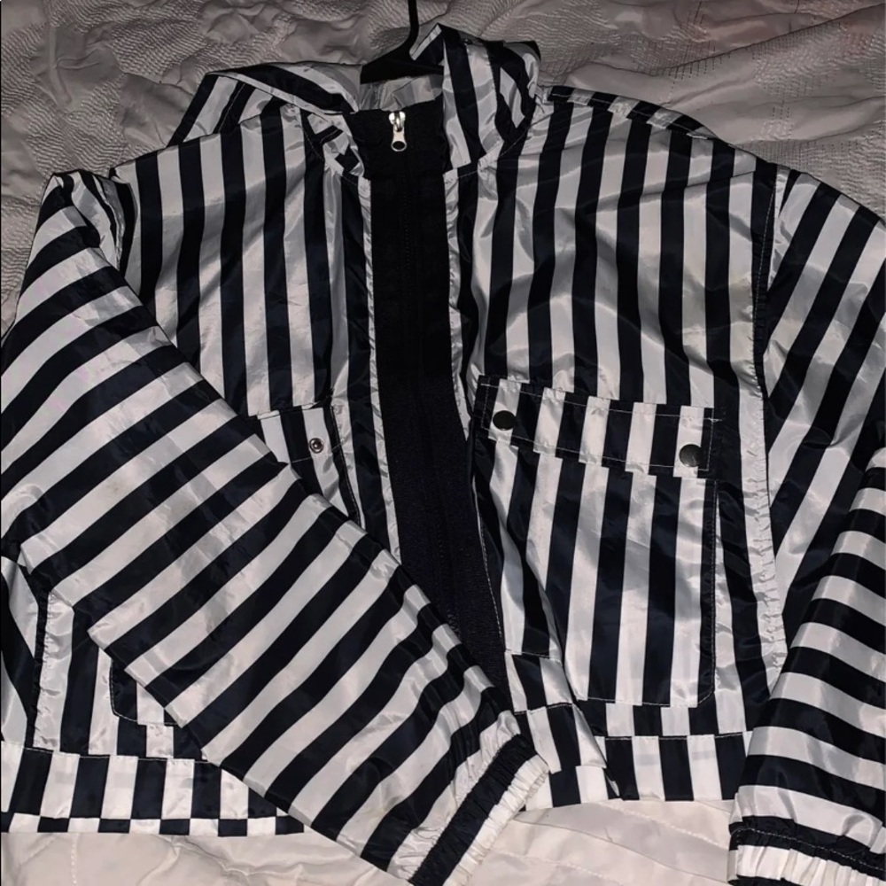 striped windbreaker